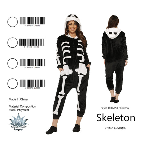 Onesie Skeleton-Adult Costume