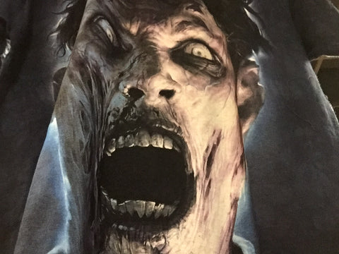 T-Shirt Scary Zombie Face-Adult