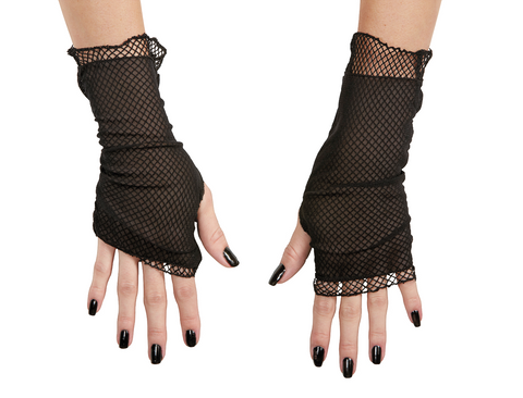 Fishnet Glovettes-Black