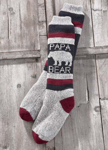Papa Bear Sherpa Slipper Socks