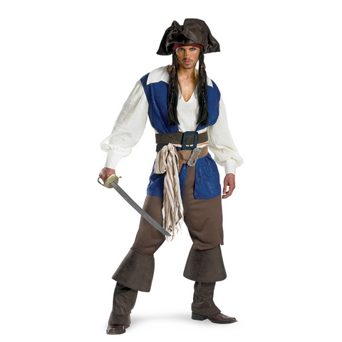 Pirates of the Caribbean Captain Jack Sparrow Deluxe-Adult - ExperienceCostumes.com