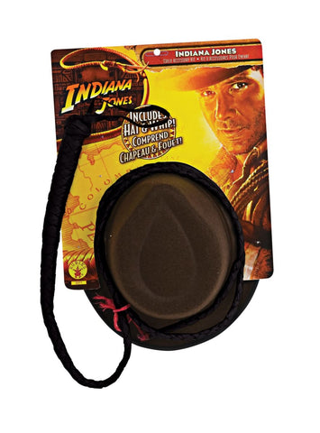 Indiana Jones Hat & Whip Set-Adult