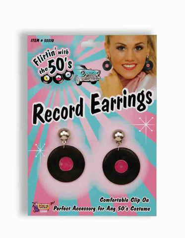 1950's Record Earrings-Adult