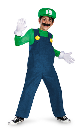 Super Mario Brothers Luigi Deluxe-Child - ExperienceCostumes.com