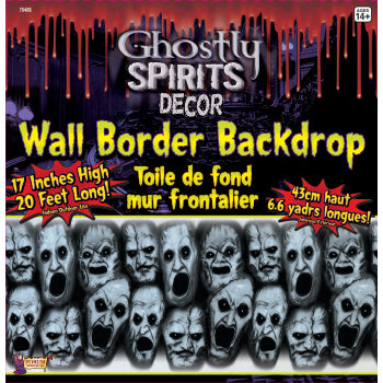 Ghostly Spirits Border-Screaming Faces