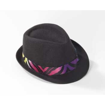 Fedora Hat with Zebra print-Adult Costume Accessory