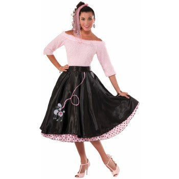 1950's Poodle Black Skirt-Adult Costume Accessory