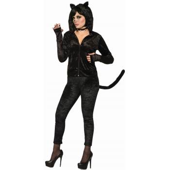 Black Cat Hoodie-Adult Costume