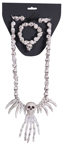 Skull & Bones Necklace & Bracelet Combo
