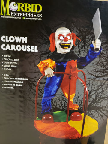 Clown on Carousel Halloween Decor