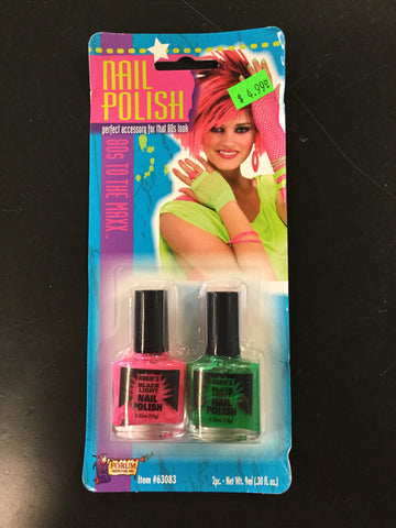 Nail Polish-Green and Pink Makeup