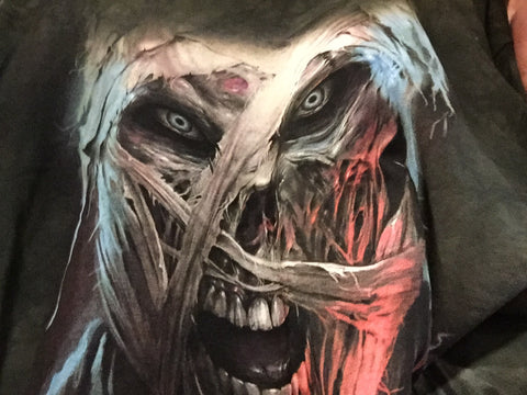 Skeleton Mummy Face-Adult Halloween T-Shirt