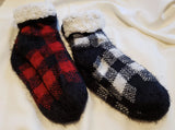 Plaid Sherpa Lined Slipper Socks